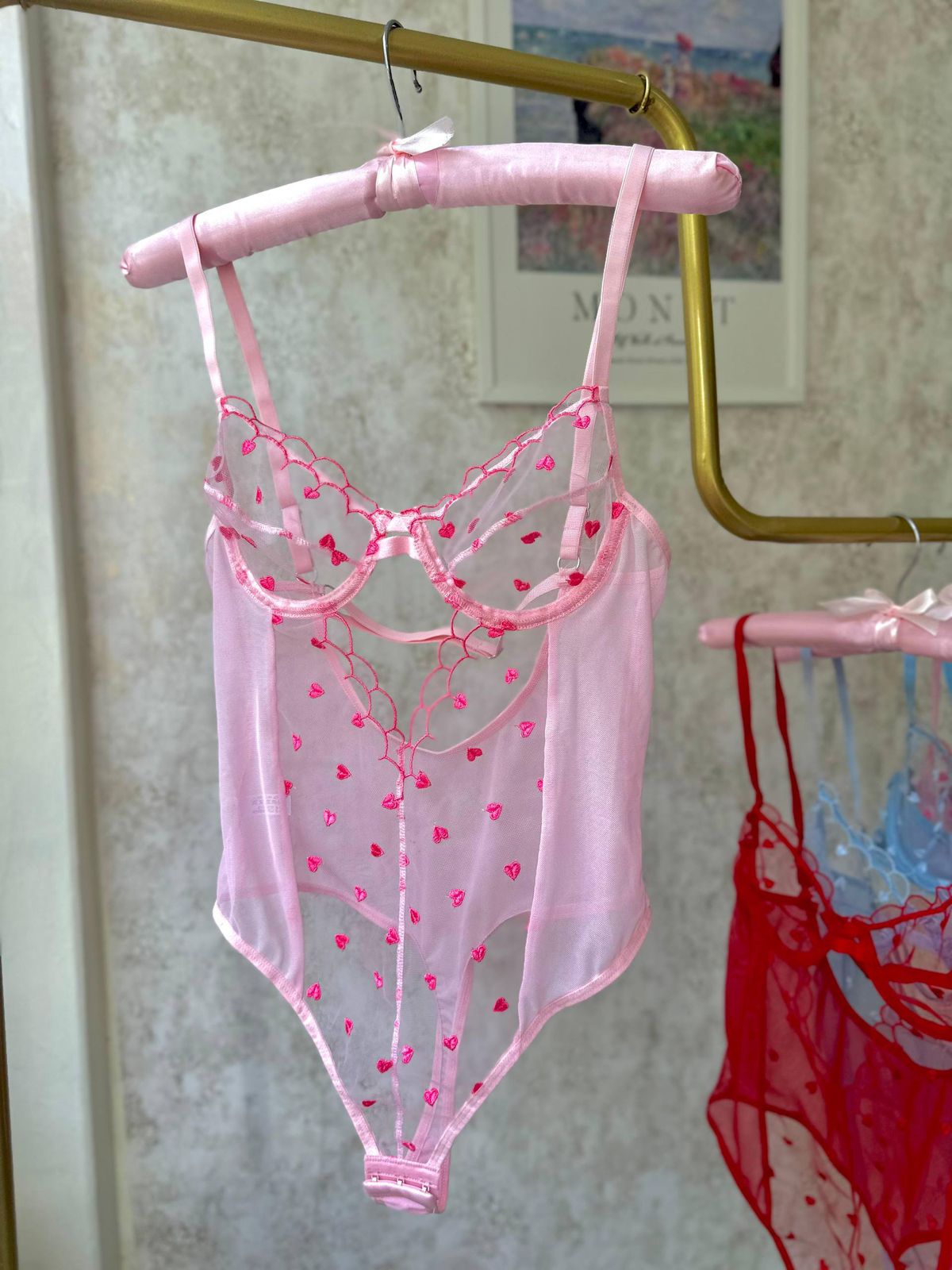 Sweetheart Mesh Teddy- PINK